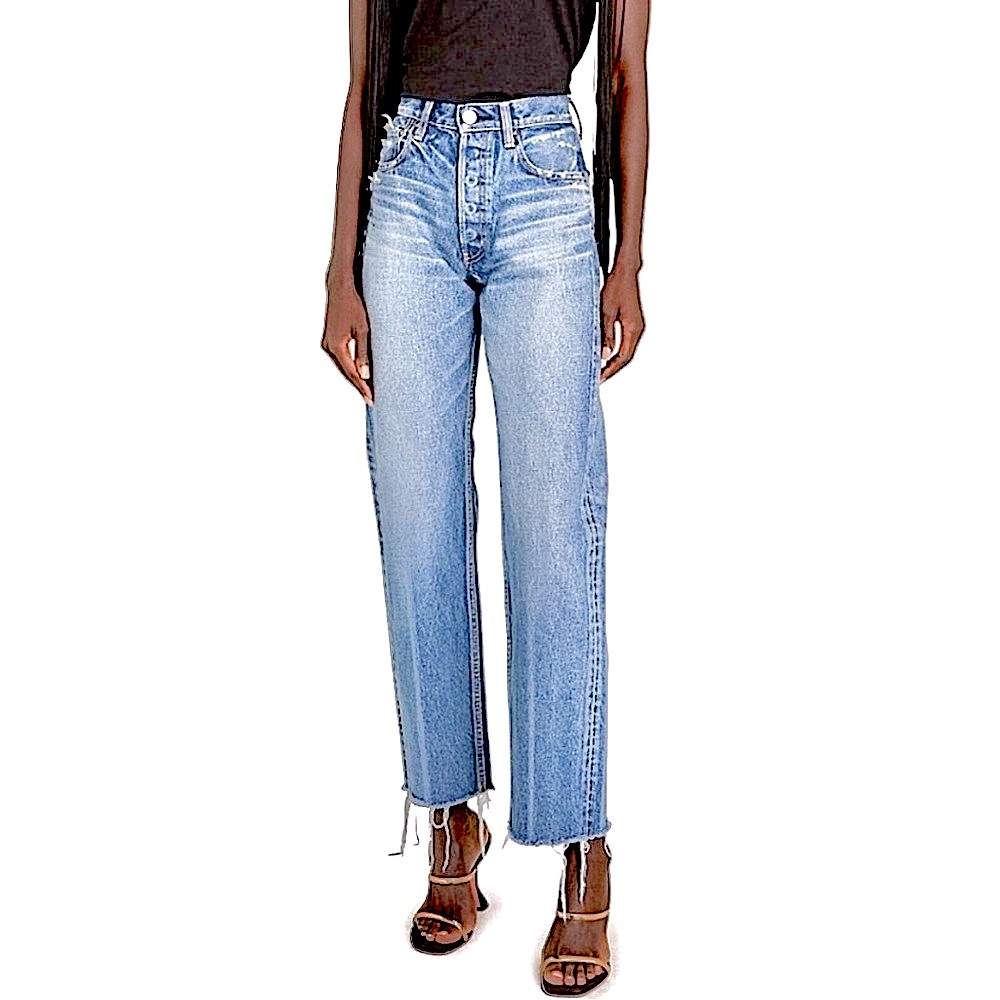 MOUSSY Vintage Ashleys Wide Straight in Blue Size 28